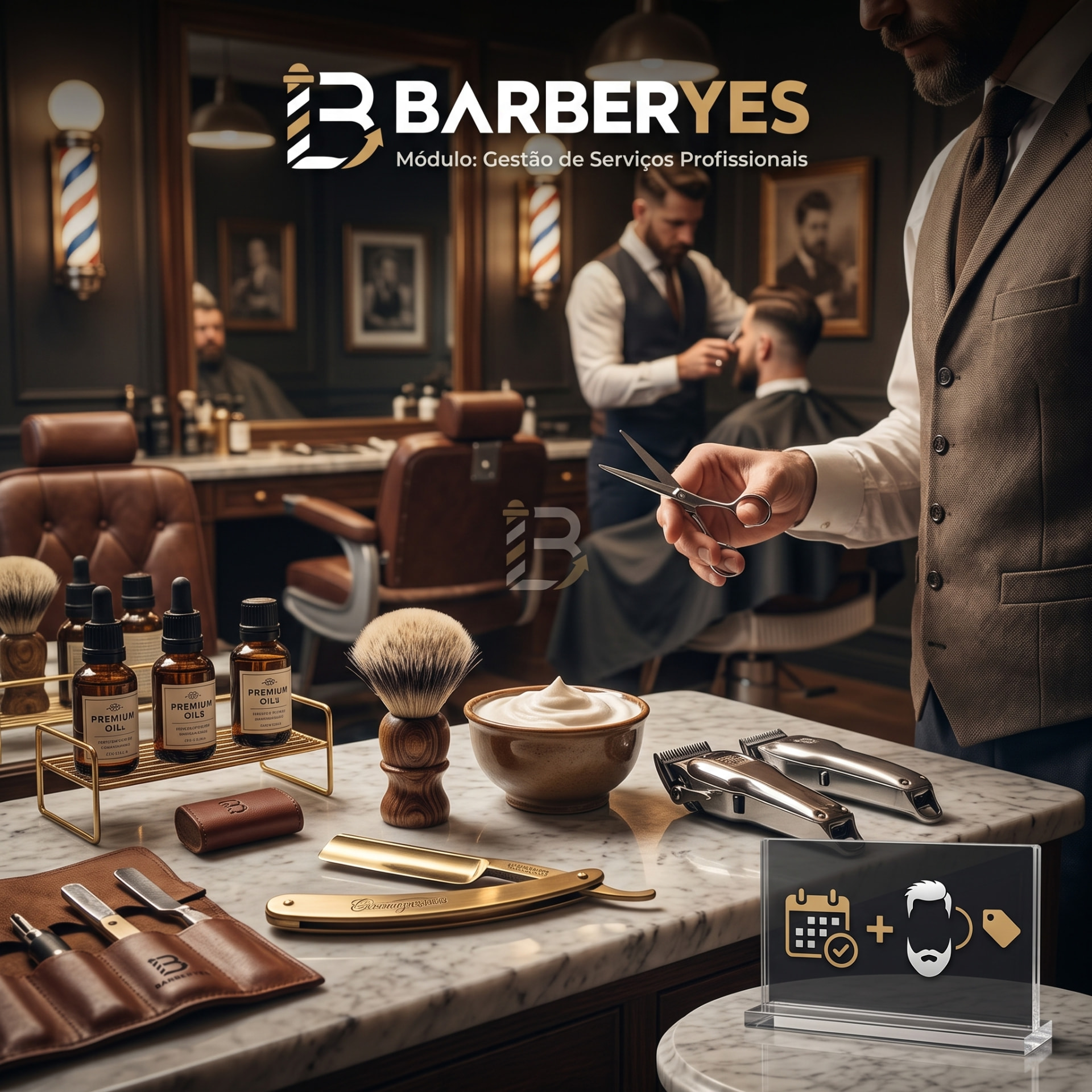 BarberYes em uma barbearia moderna
